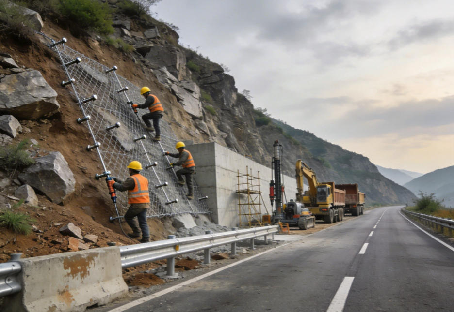 莞城街道公路道路护坡